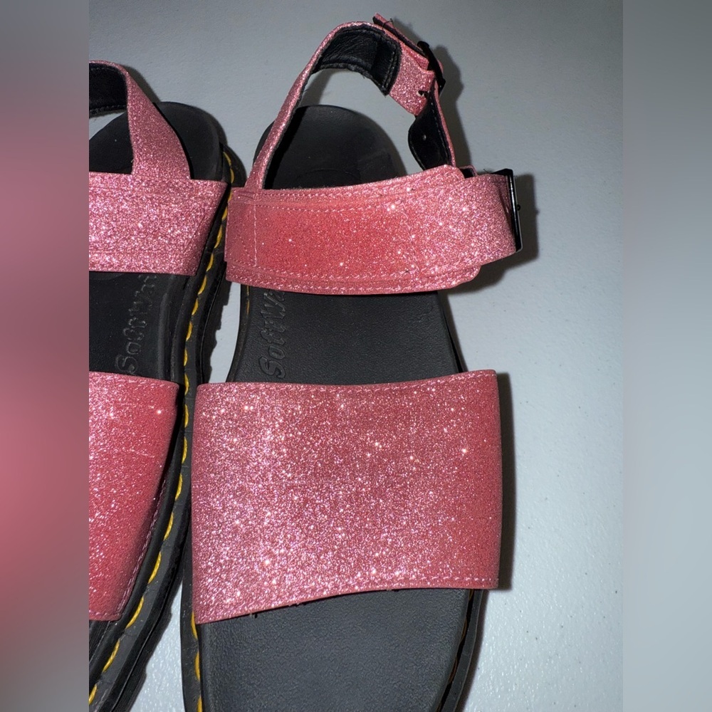Dr. Martens Pink Glitter Platform Sandals - Picture 5 of 9